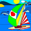 Play free Sail with Dolphins: Yatch Coloring game