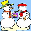Play free Two snowman coloring game