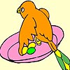 Play free Little bird and three eggs coloring game